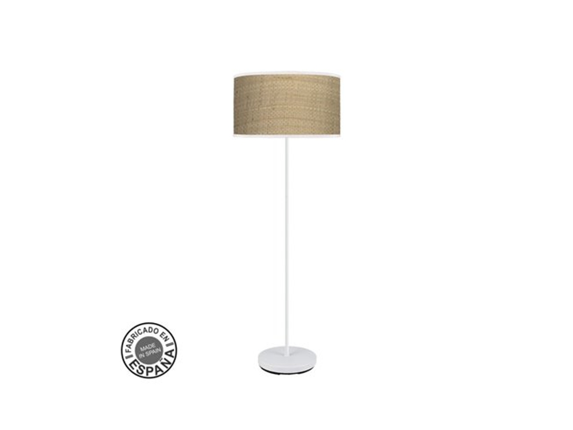 Pie De Salón 1xe27 Blanco Cañizo Claro 163x40x40cm Moda