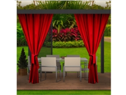 Cortinas Exterior 2x155x220cm Rojas Cortina para Pérgola Impermeable Cortina exterior para terraza Cortina parasol para balcón