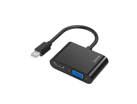 Adaptador de Video HAMA 2 en 1 F. Mini-Displayport a Puerto VGA y HDMI Ultra-HD 4K
