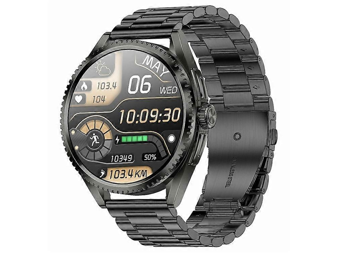 Reloj inteligente CF52 con Bluetooth, llamadas, monitor de actividad física y correa de acero para bicicleta eléctrica.