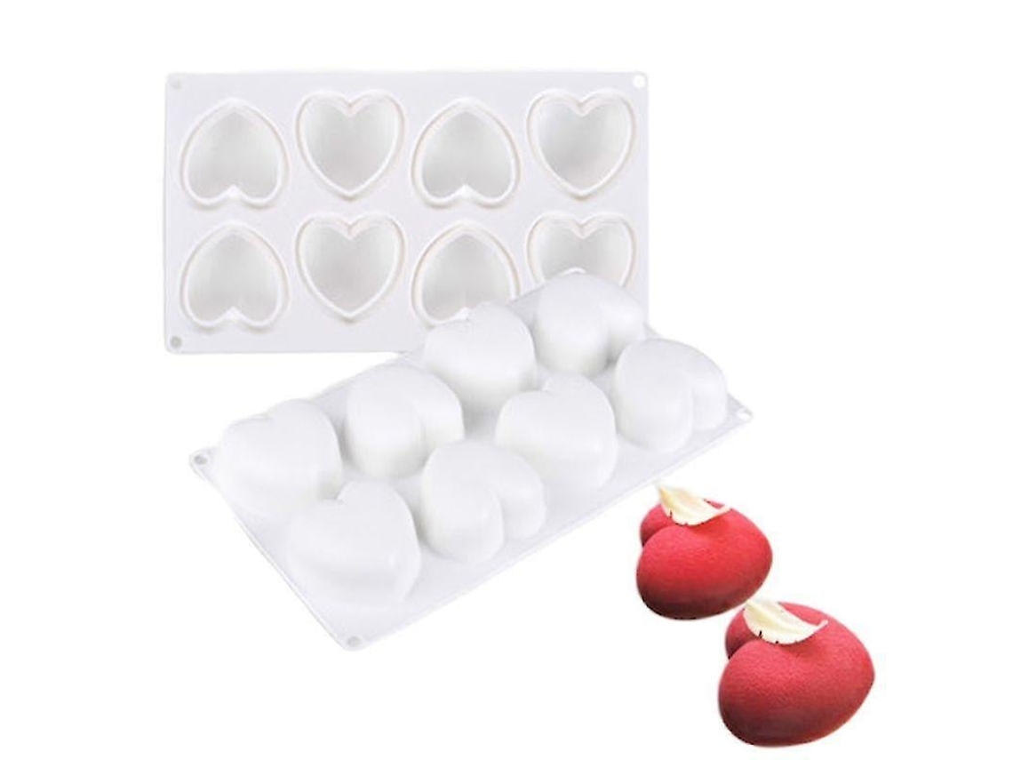 Cortadores de galletas, moldes de silicona en forma de corazón, moldes para pasteles, bandejas aptas para alimentos, Chaberlu
