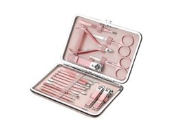 Kit De Manicura Y Pedicura Con 18 Piezas, Acero Inoxidable, Para Mujer, Estuche De Cuero, Regalo Ideal.