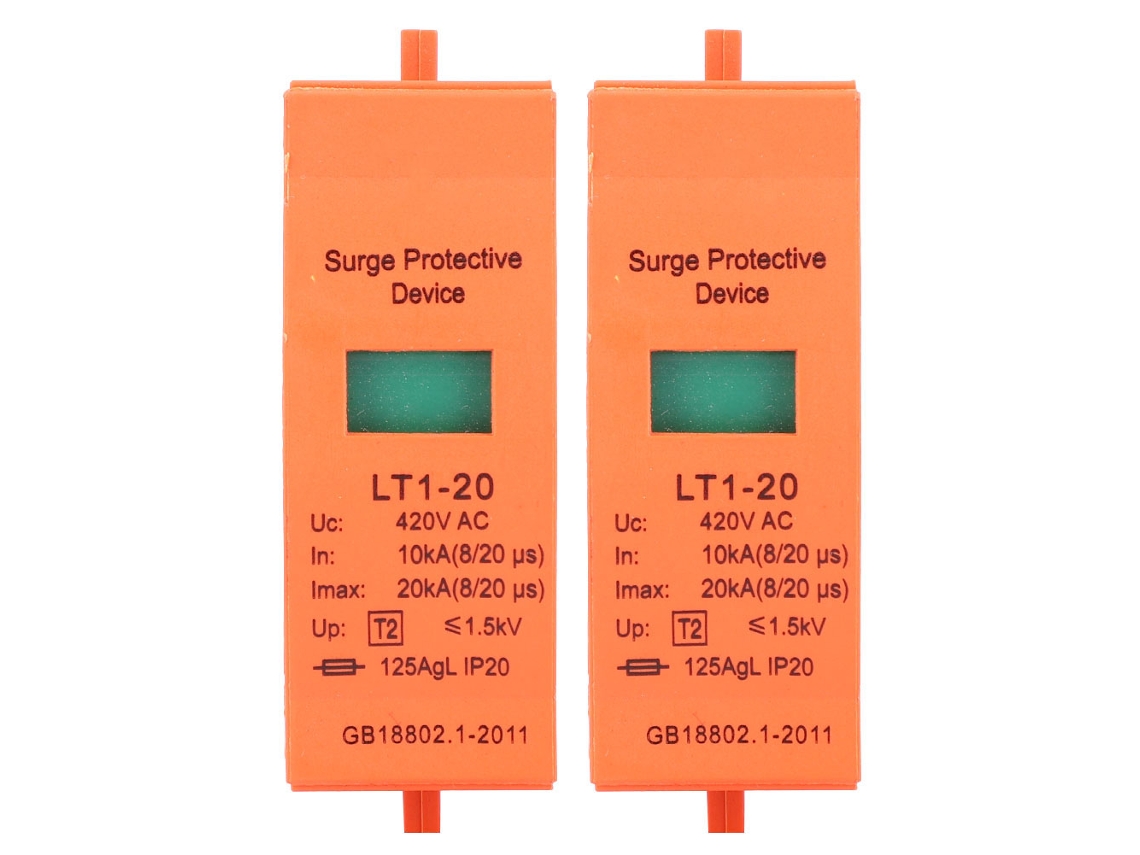 2 Protectores Contra Sobretensiones De 420 V Ca Y 20 Ka, Equipo De Seguridad Con Pararrayos.