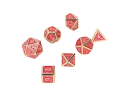 2026-7pcs Dados Poliédricos De Metal Rojo Oro Flexible Con Números Claros Grabados Exquisitos Para Juegos De Mesa Y Rpg