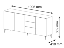 Aparador FURNLUX Classic Ravenna B (Blanco, Madera Contrachapada - 200X42X87 Cm)