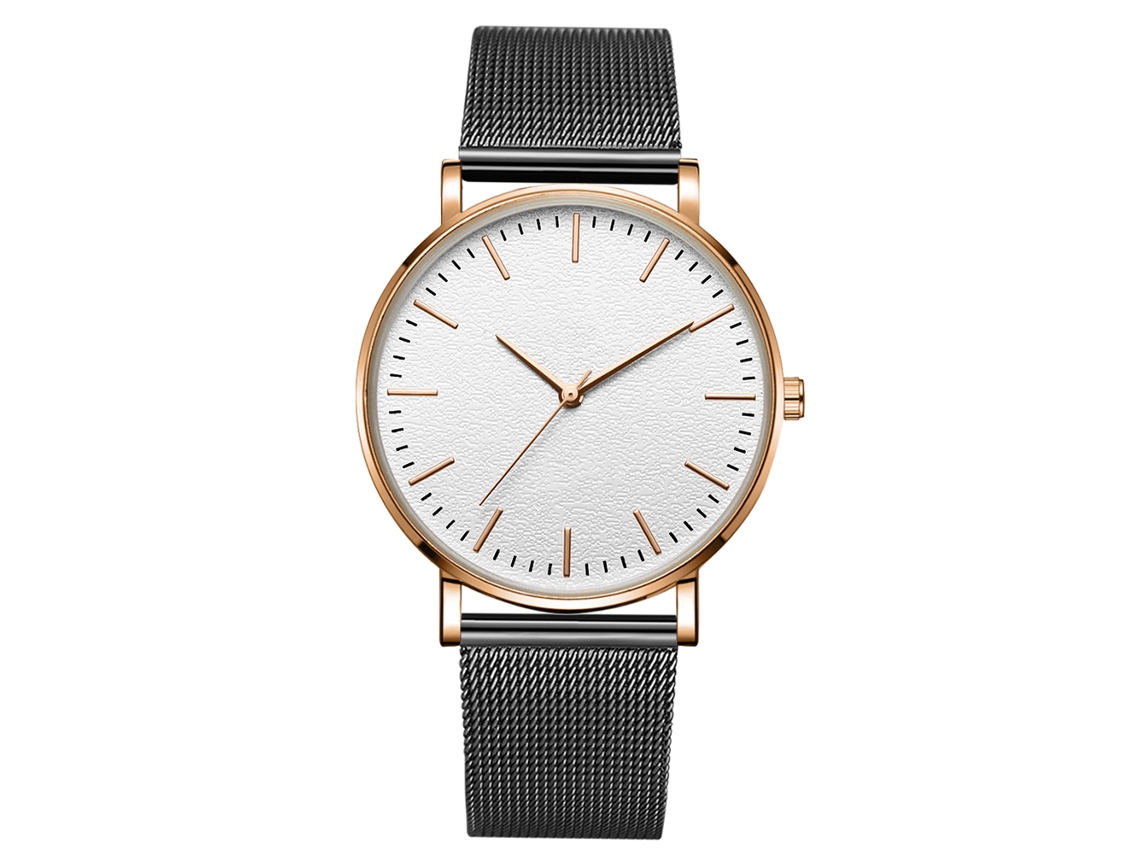 Reloj De Pulsera Analógico De Cuarzo Con Dial Redondo Moda Simple Joyería(10)