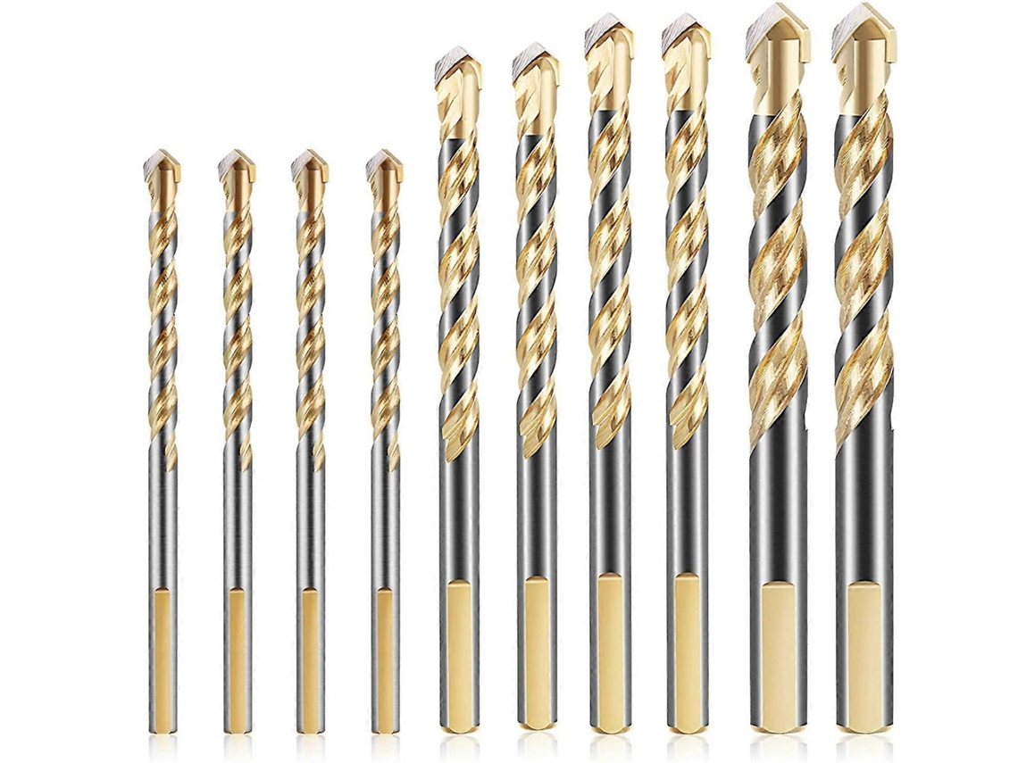 10 Brocas Para Albañilería, Juego De Brocas De Carburo De Tungsteno 6/8/10/12mm Para Cerámica, Baldosas, Concreto, Vidrio Y Ladrillos