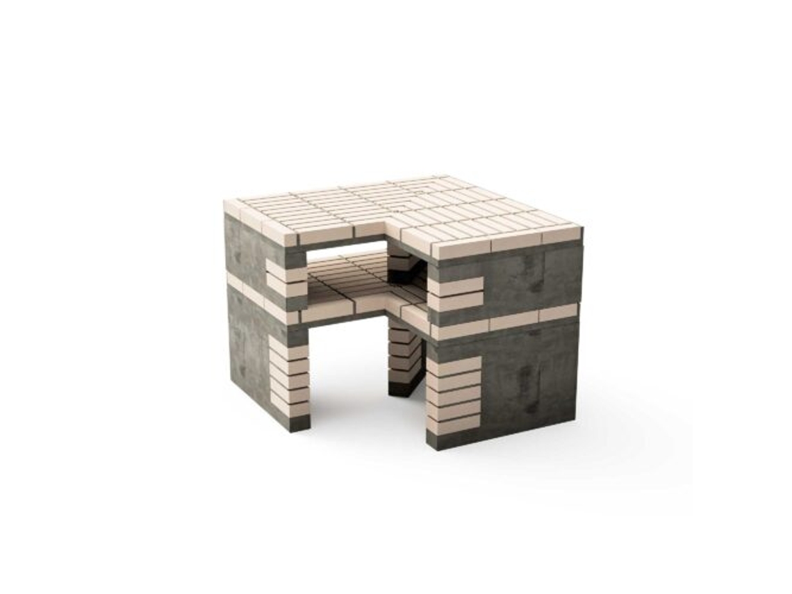 Módulo de esquina de barbacoa MOVELAR California Plus XL (Blanco, Gris - 107x64x81cm)