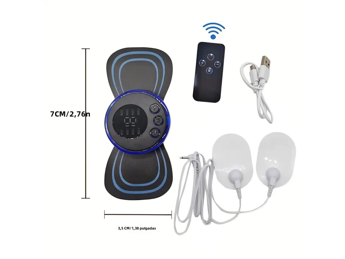 Massageador de Pescoço Recarregável com Controle Remoto, 8 Modos, Pulso Ems de Baixa Frequência. MDUG
