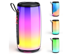 Altavoz Bluetooth portátil, altavoz inalámbrico resistente al agua con luces de colores, compatible con tarjetas TWS/TF/USB/AUX, sonido estéreo HD