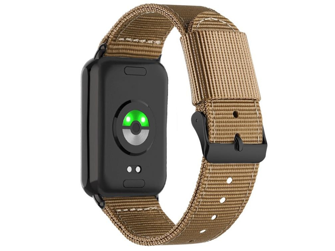 Bracelete Para Xiaomi Band 9 Pro / 8 Pro - Nylon Trançado - Fivela De Pino Preta Cáqui