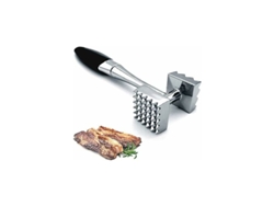 Martillo ablandador de carne de doble cara con púas para bistec, pollo y pescado. Mango de goma cómodo. Herramienta para carne Truyuety.