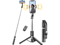 Tripé Selfie Stick Con 2 Luces Led, Estabilizador Para Móvil Con Control Extraíble, 114 Cm – Compatible Con Ios, Samsung, Android