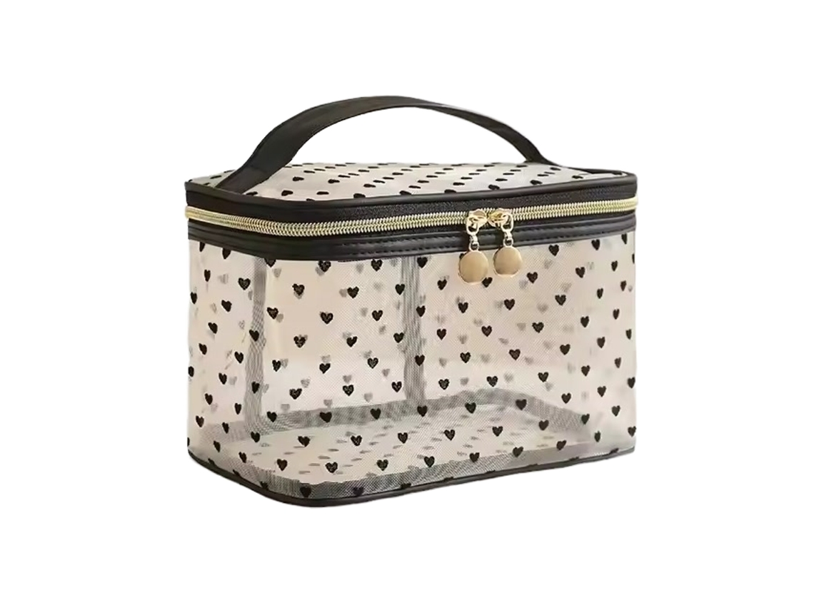 Neceser de viaje duradero para mujer, de malla, color marrón