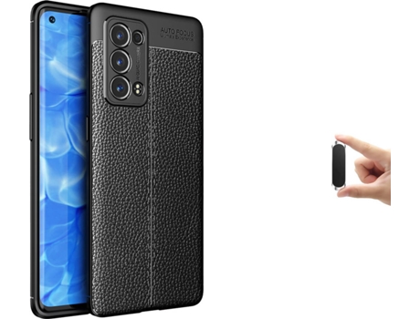 Carcasa + Soporte Oppo Reno6 Pro Plus Rugged Leather Negro BD-LC
