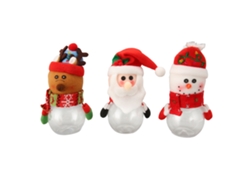 3 Tarros De Plástico Transparente Para Dulces Navideños Con Decoración De Papá Noel Para El Hogar, Tienda O Bar.