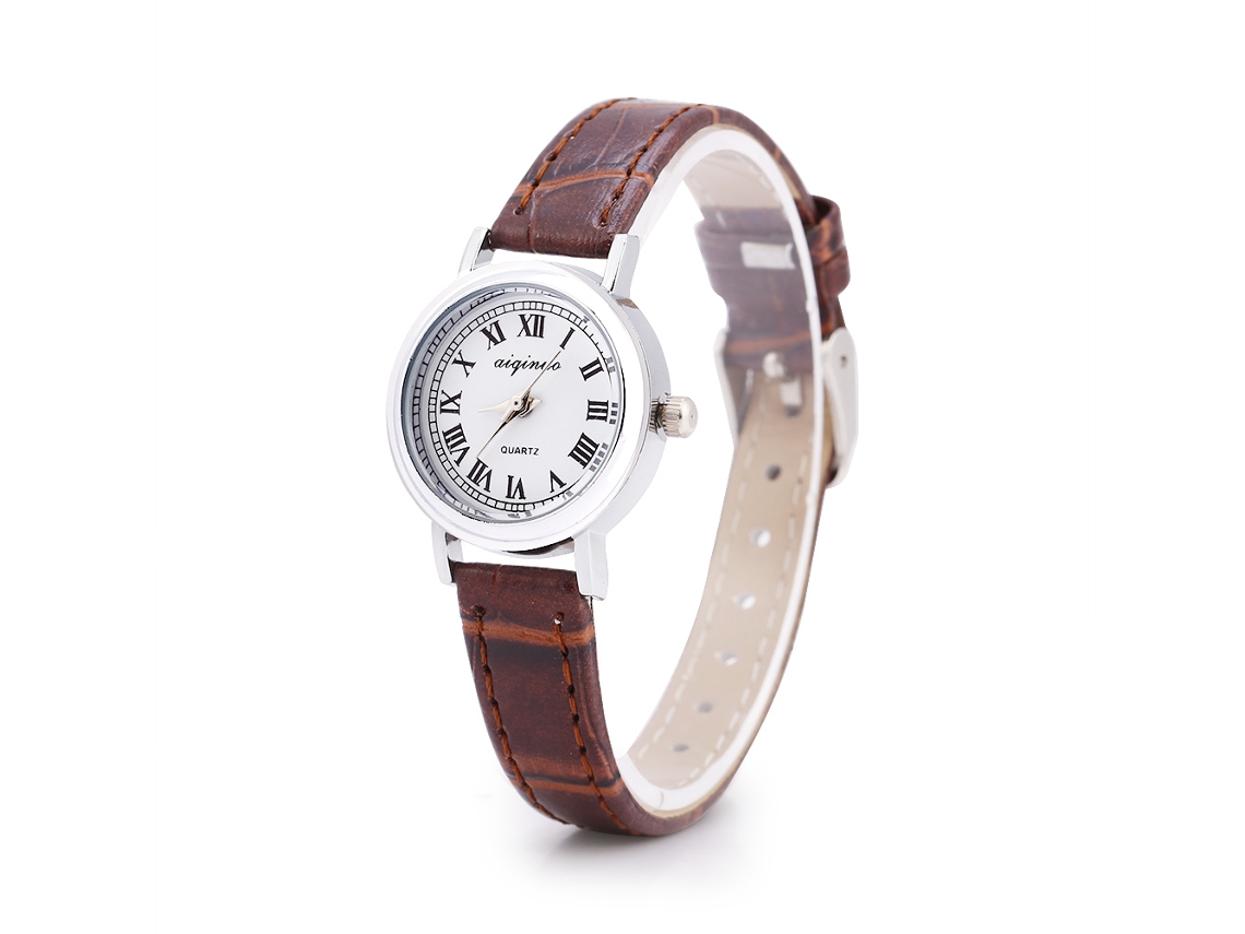 Reloj De Pulsera Analógico De Cuarzo Para Mujer Con Correa De Pu, Pequeño Y Elegante.