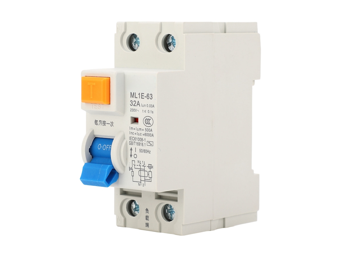 2026-interruptor De Circuito Con Fuga Pequeño 1p+n 32a Con Caja De Pc Retardante De Fuego
