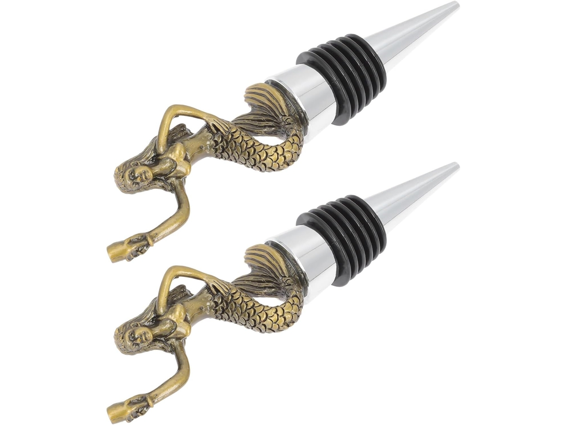 2 Piezas, Pp, 2 Piezas Tapón Vacío Para Botella De Vino Con Tapón De Sirena Sello De Frescura Para Conservación