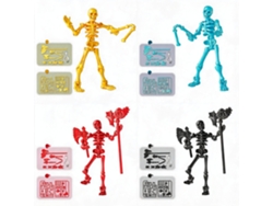 Figura De Esqueleto De 13 Cm De Henten Home, Articulada Y Móvil, Para Coleccionistas Como Decoración De Mesa (4 Piezas)