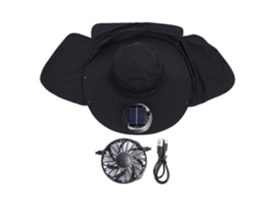Sombrero Para El Sol Con Ventilador Solar Recargable Usb Ajustable, Upf50, Ala Ancha Con Solapa Para Pesca, Playa, Jardín, Deportes Al Aire Libre, Negro.