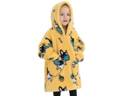 Manta Con Capucha, Pijama De Lana De Cordero Para Bebé, Manta Para Usar, Adecuada Para Niños De 2 A 6 Años (perro Enmascarado) Cuich