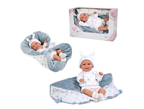Muñeca Elegance 35 Cm Babyto Azul Con Manta MUÁECAS ARIAS