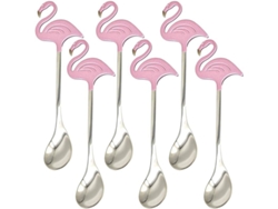 6 Cucharas De Flamenco Esponjosas, De Acero Inoxidable 304, Prácticas Para Café, Té Y Postres.