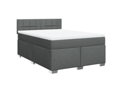 Maison Exclusive - Cama Box Spring Con Colchón Tela Gris Oscuro 140x200 Cm