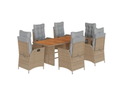 Maison Exclusive - Set Comedor De Jardín 7 Pzas Con Cojines Ratán Sintético Beige