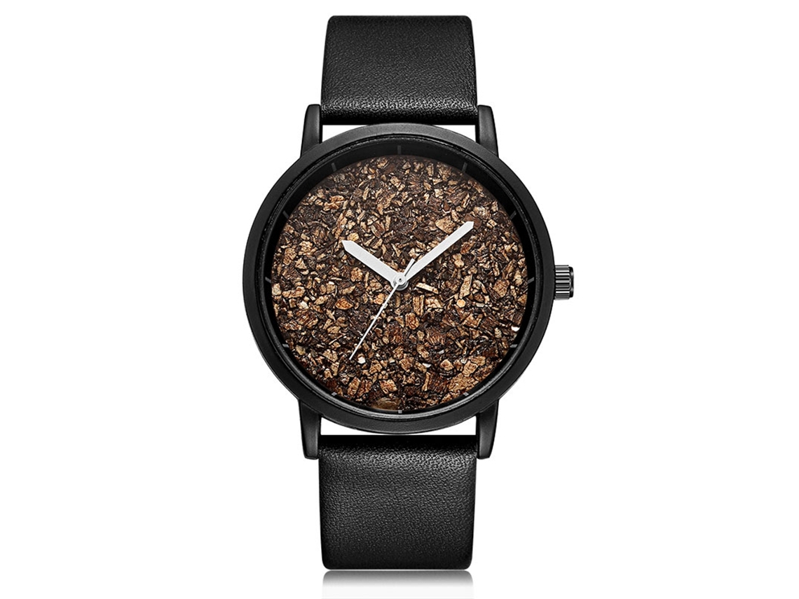 Reloj De Pulsera Unisex Sencillo De Piel Sintética Con Movimiento De Cuarzo Geekthink (negro)