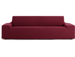 Funda de Sofá 5 Plazas EYSA Premium Jaz Tejido Multielástico (330 x 70 x 120 cm - Poliéster y Algodón - Burdeos)