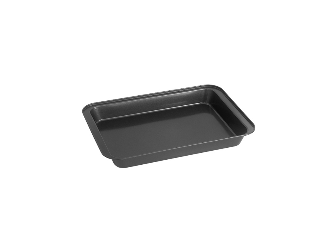 Assadeira Retangular Não Adesiva - 31,5 × 22 × 5 Cm, Preta, Para Cozinhar E Assar Em Casa.