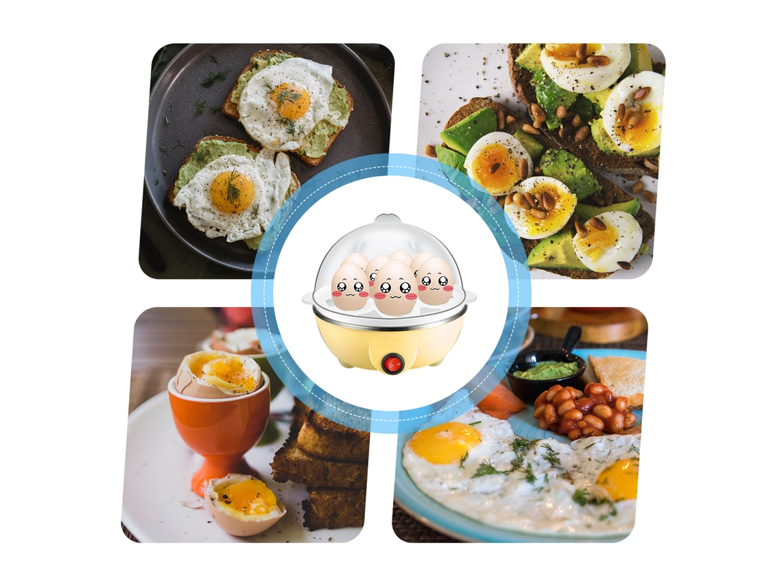 Hervidor Eléctrico Para Huevos, Capacidad Para 7 Huevos, Sistema Anti-secado, Con Vaso Medidor De 40 Ml, Para Cocinar Verduras Al Vapor.
