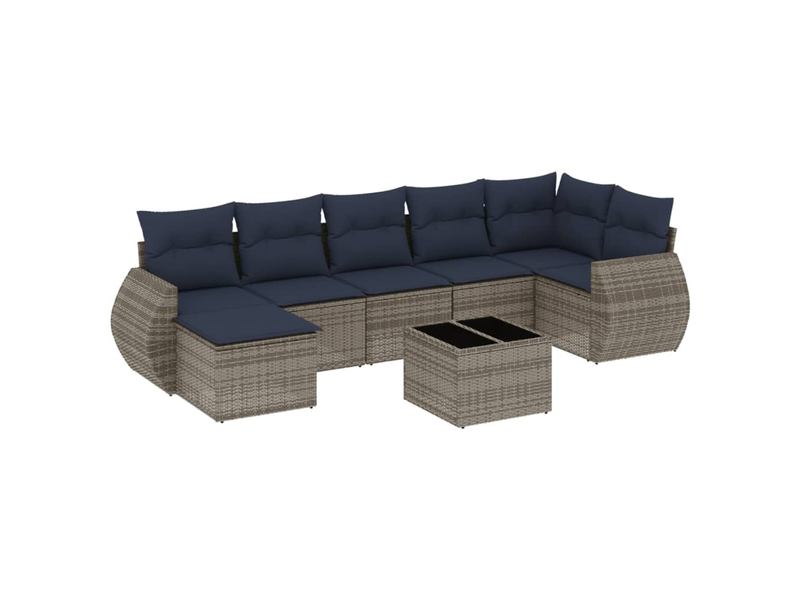 Maison Exclusive - Conjunto De Sofá De Jardín De 8 Piezas Con Cojines, Poliratán Gris