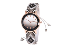 Reloj De Pulsera Zhoulianfa De Aleación Con Correa Tejida, Estilo Nacional Único, Negro.