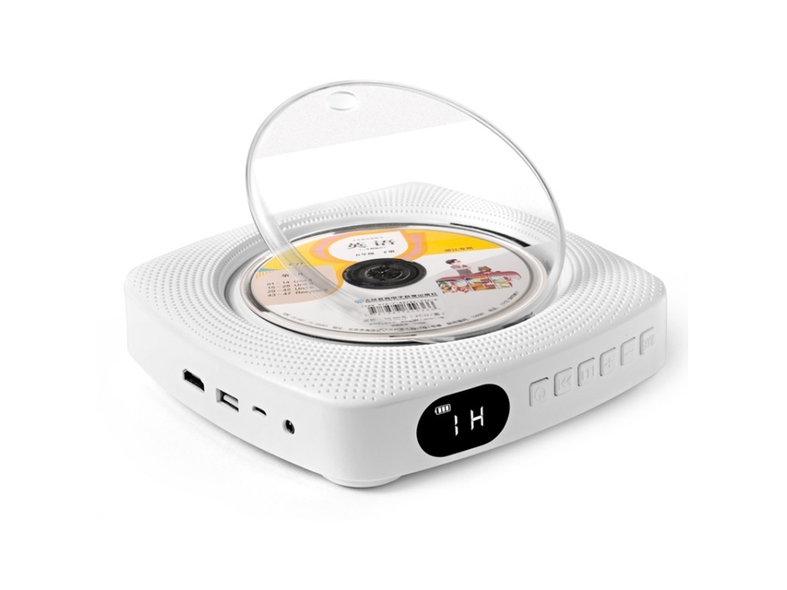 Reproductor de DVD/CD Yuysan KC-609 todo en uno con Bluetooth, compatible con TV, versión recargable (blanco)