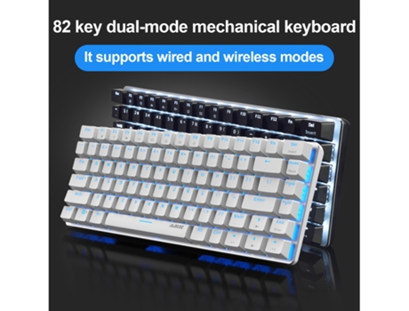 Teclado De Computadora AJAZZ AK33 Ergonómico Con Cable / Compatible Con Bluetooth 82 Teclas Interruptor Rojo Teclado Mecánico Para PC Para Oficina ...