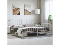 Estructura Cama Sin Colchón Con Estribo Metal Blanco 193x203 Cm