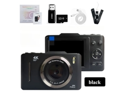 Cámara compacta portátil Digitallab 4K HD con zoom de 16x, pantalla de 28 pulgadas, 64 GB, color negro
