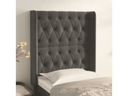Cabecerocabecero De Camapanel De Cabecera Con Orejas De Terciopelo Gris Oscuro 83x16x118/128 Cm