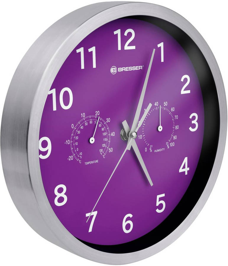 Reloj De Pared bresser 8020310tj5000 25 cm mytime thermo hygro morado x 4.6 25cm dcf termometrohigrometro