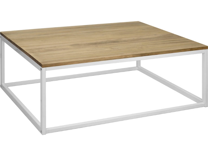 Mesa De Centro ds muebles icub blanco 80 120 37 cm madera y metal o auxiliar 70x120x37cm en pino maciza acabado vintage 80x120x37