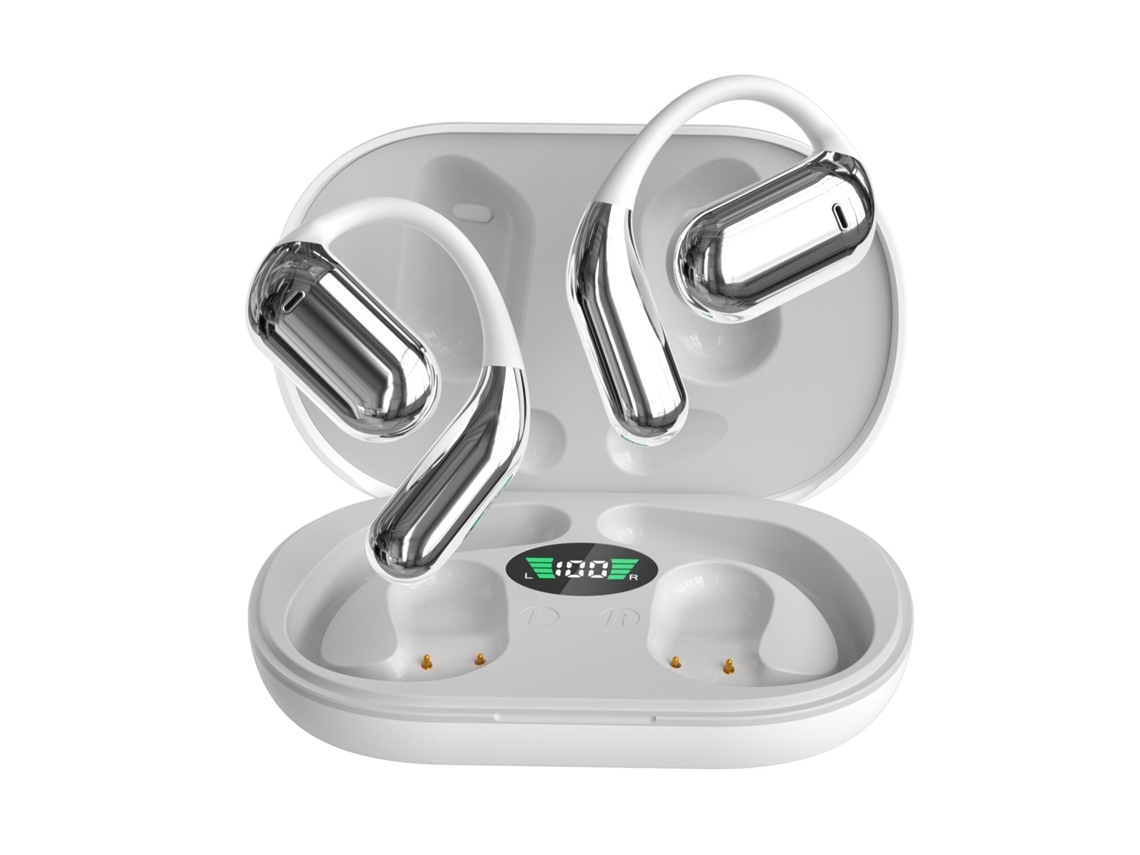 YEMAESRE Bluetooth Gris Deportes Auriculares Abiertos Gancho para La Oreja Diseño Horas De Reproducción