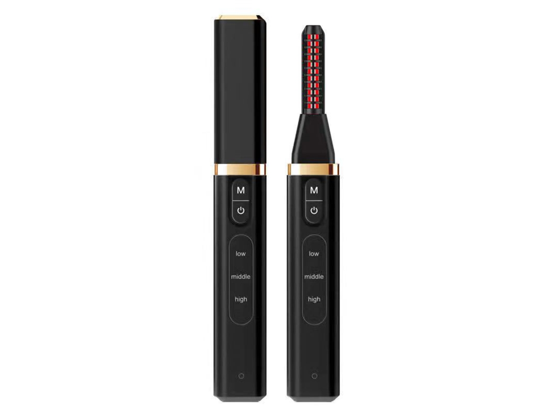 Calentador de pestañas recargable por USB con peine para unas pestañas largas y duraderas