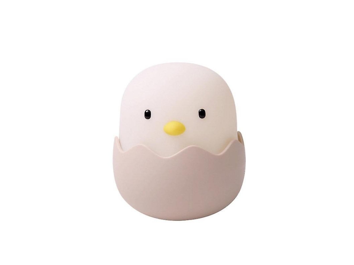 Luz LED para pollito, brillo ajustable con control táctil, lámpara de silicona recargable por USB, luz nocturna para dormitorio infantil, lámpara de noche con ahorro de energía, (blanco)