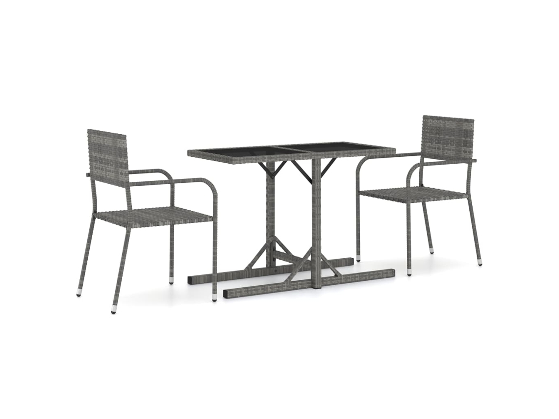 Maison Exclusive - Juego De Comedor Para Jardín 3 Piezas Gris