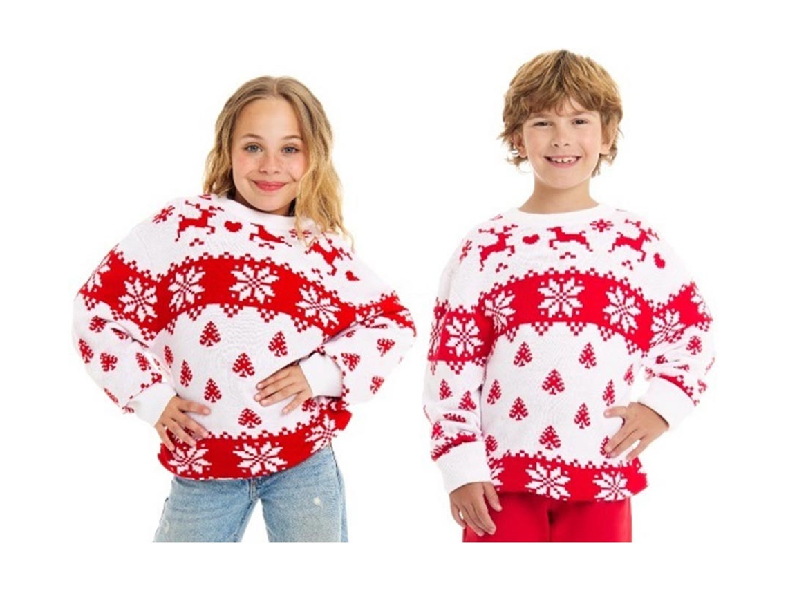 Jersey de Navidad Woods Greca Copos rojo y blanco para niños
