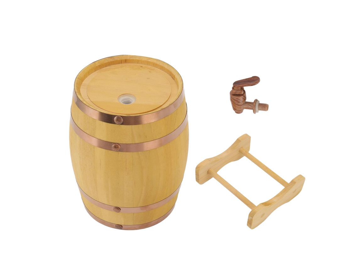 Barril De Pino De 750 Ml Para Almacenar Whisky, Vino, Licores, Cerveza Y Otros Licores, Con Grifo.