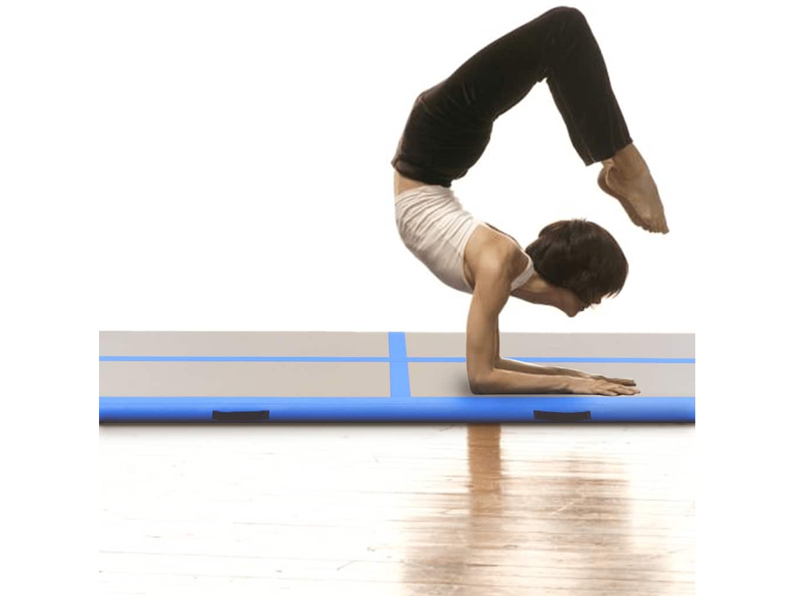 Esterilla Inflable De Gimnasia Con Bomba 400x100x10 Cm Pvc Azul